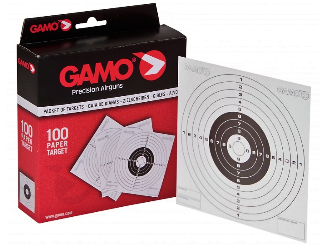 Gamo TARGETS Luchtdruk Schietkaarten 14x14 centimeter inhoud 100 stuks